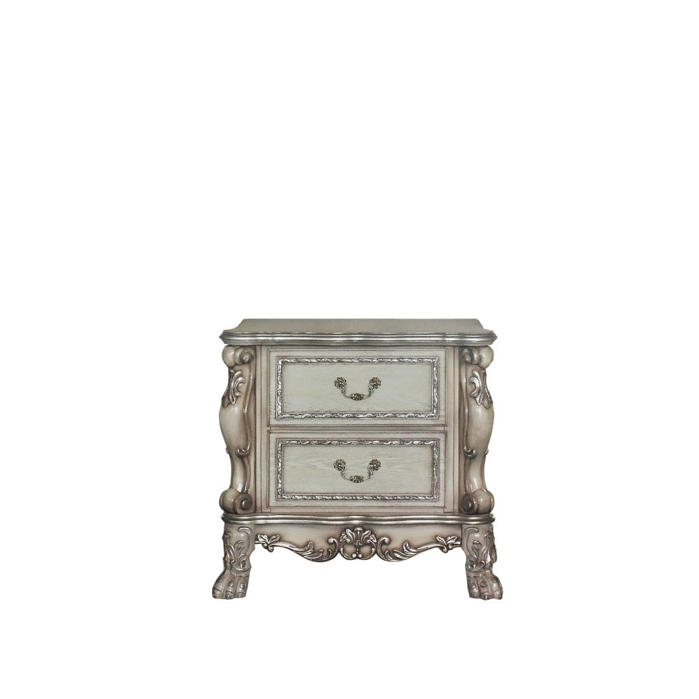 Dresden Vintage Bone White Nightstand - Ornate Home