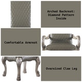 Dresden Vintage Bone White & PU Arm Chair - Ornate Home