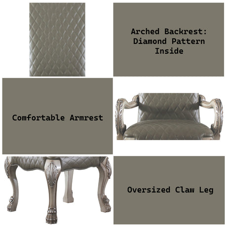 Dresden Vintage Bone White & PU Arm Chair - Ornate Home