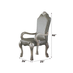 Dresden Vintage Bone White & PU Arm Chair - Ornate Home