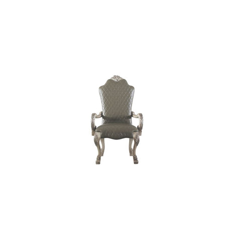 Dresden Vintage Bone White & PU Arm Chair - Ornate Home