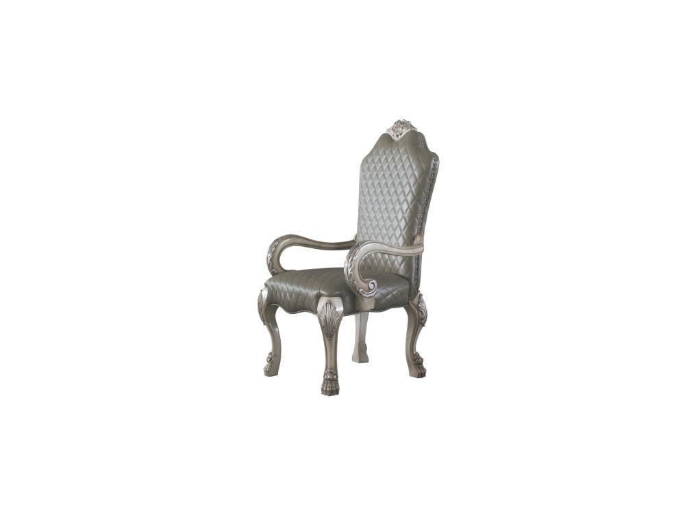 Dresden Vintage Bone White & PU Arm Chair - Ornate Home