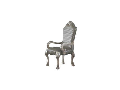 Dresden Vintage Bone White & PU Arm Chair - Ornate Home