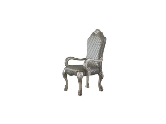 Dresden Vintage Bone White & PU Arm Chair - Ornate Home