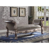 Dresden Vintage Bone White & PU Bench - Ornate Home