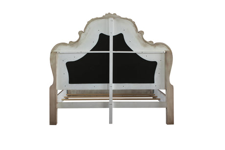 Dresden Vintage Bone White & PU California King Bed - Ornate Home