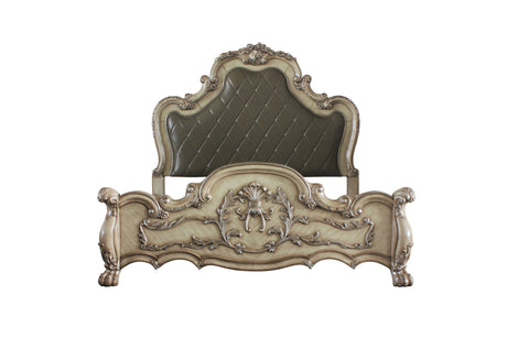 Dresden Vintage Bone White & PU California King Bed - Ornate Home