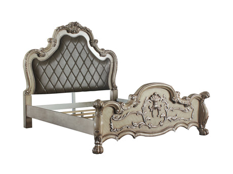 Dresden Vintage Bone White & PU California King Bed - Ornate Home