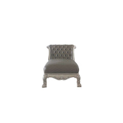 Dresden Vintage Bone White & PU Chaise w/1 Pillow - Ornate Home
