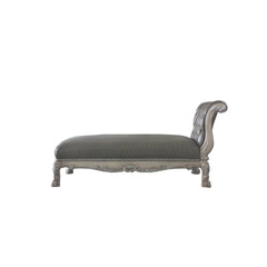 Dresden Vintage Bone White & PU Chaise w/1 Pillow - Ornate Home