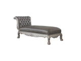 Dresden Vintage Bone White & PU Chaise w/1 Pillow - Ornate Home