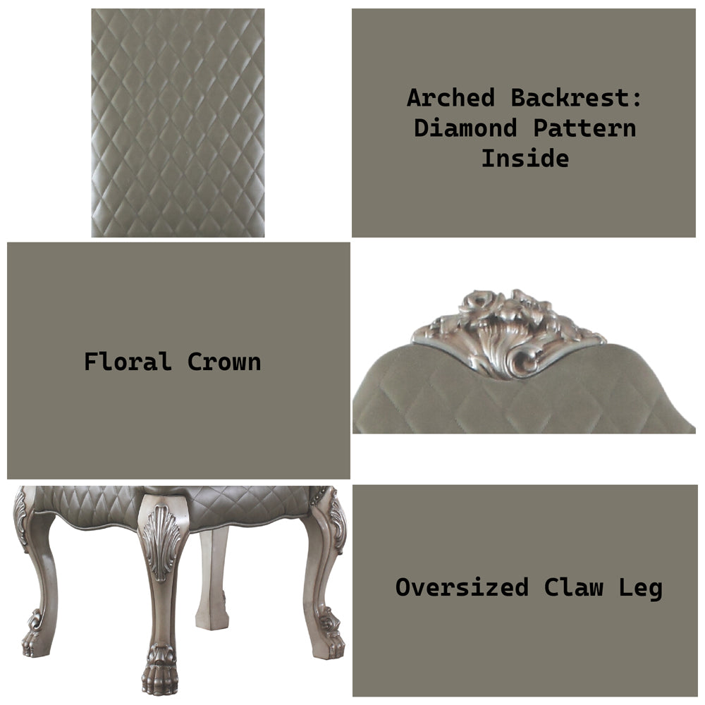 Dresden Vintage Bone White & PU Side Chair - Ornate Home