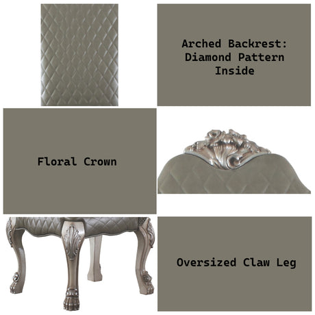 Dresden Vintage Bone White & PU Side Chair - Ornate Home