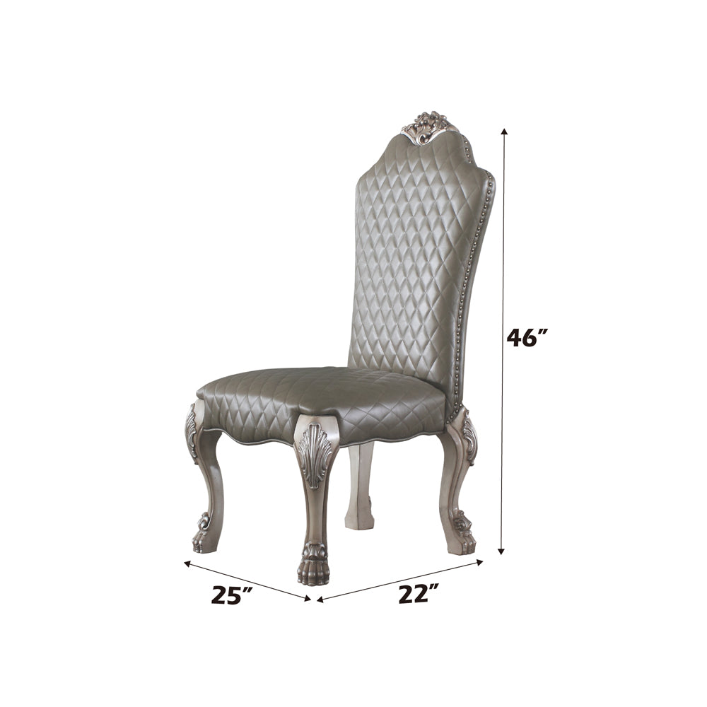 Dresden Vintage Bone White & PU Side Chair - Ornate Home