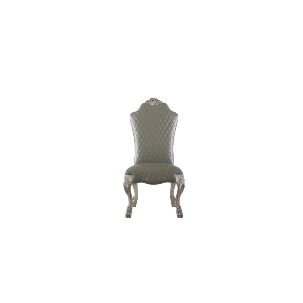 Dresden Vintage Bone White & PU Side Chair - Ornate Home