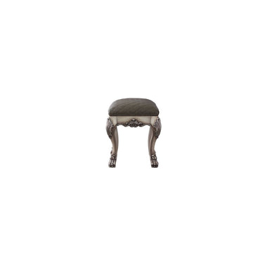 Dresden Vintage Bone White & PU Vanity Stool - Ornate Home