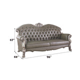 Dresden Vintage Bone White Sofa w/ 5 Pillows - Ornate Home
