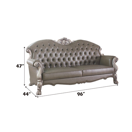 Dresden Vintage Bone White Sofa w/ 5 Pillows - Ornate Home