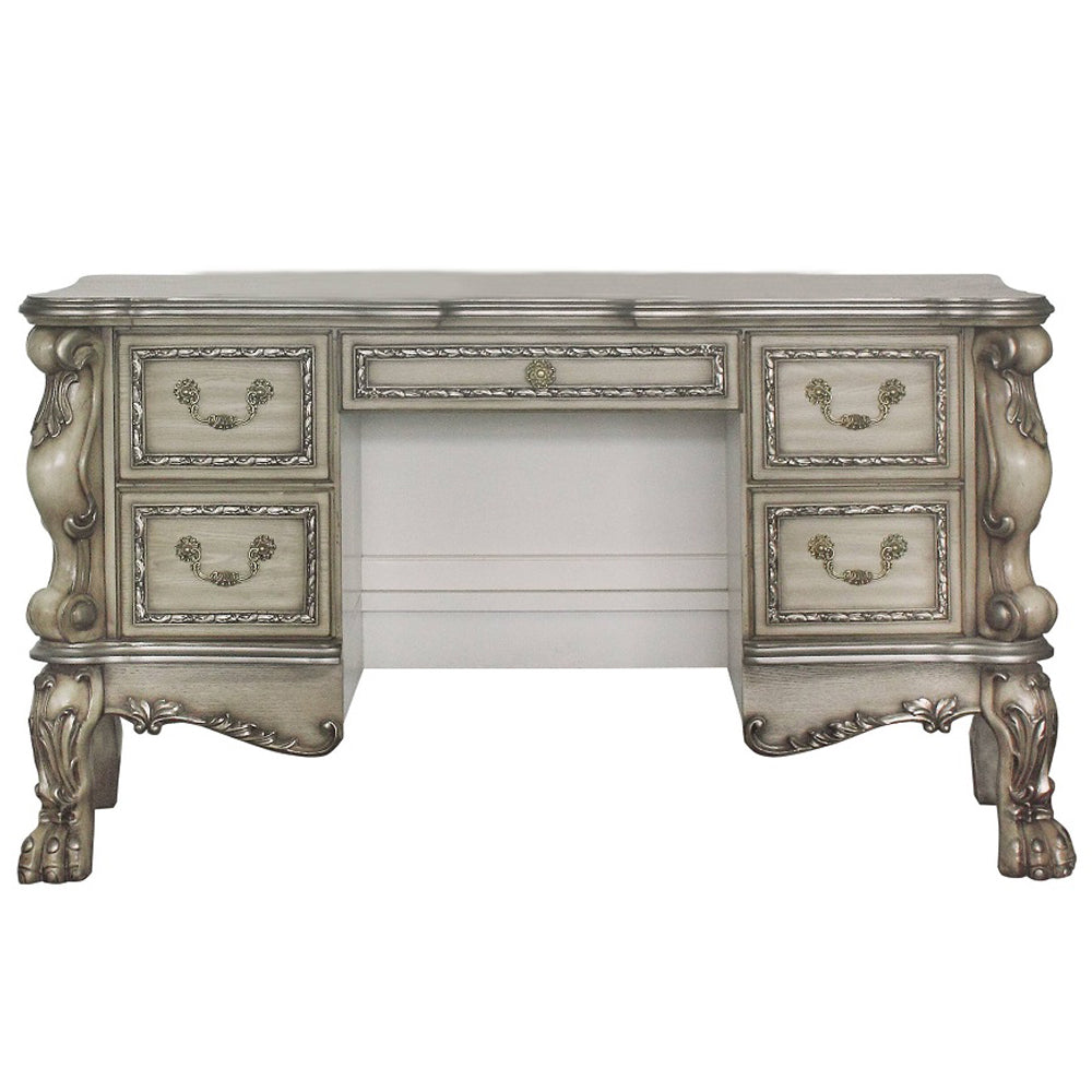 Dresden Vintage Bone White Vanity Desk - Ornate Home
