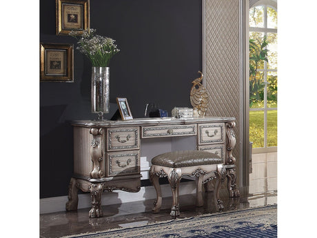 Dresden Vintage Bone White Vanity Desk - Ornate Home