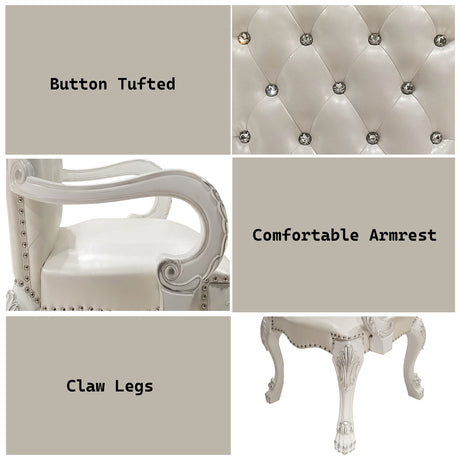 Dresden White Arm Chair (Set Of 2) - Ornate Home