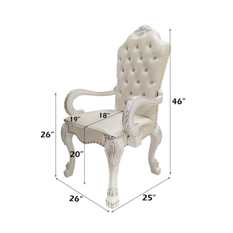 Dresden White Arm Chair (Set Of 2) - Ornate Home