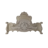 Dresden White Button-Tufted Leather Headboard California King Bed - Ornate Home