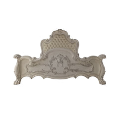 Dresden White Button-Tufted Leather Headboard California King Bed - Ornate Home
