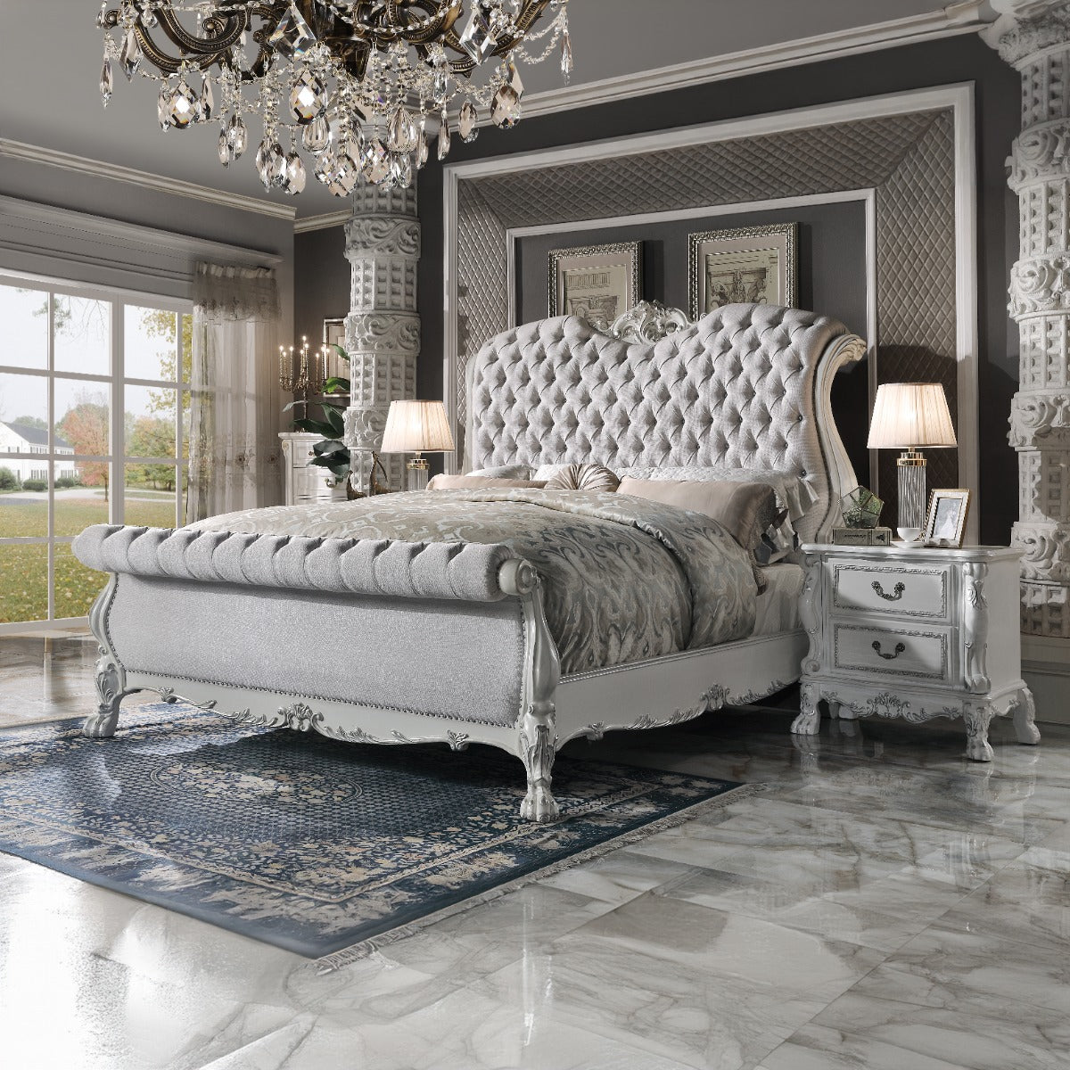 Dresden White California King Bed - Ornate Home