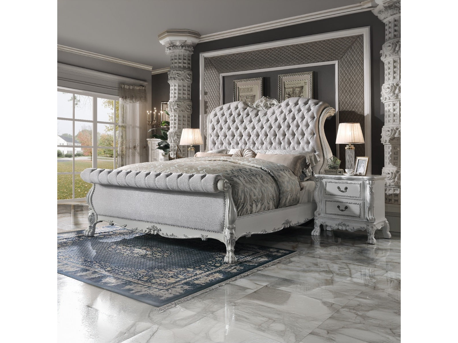 Dresden White California King Bed - Ornate Home