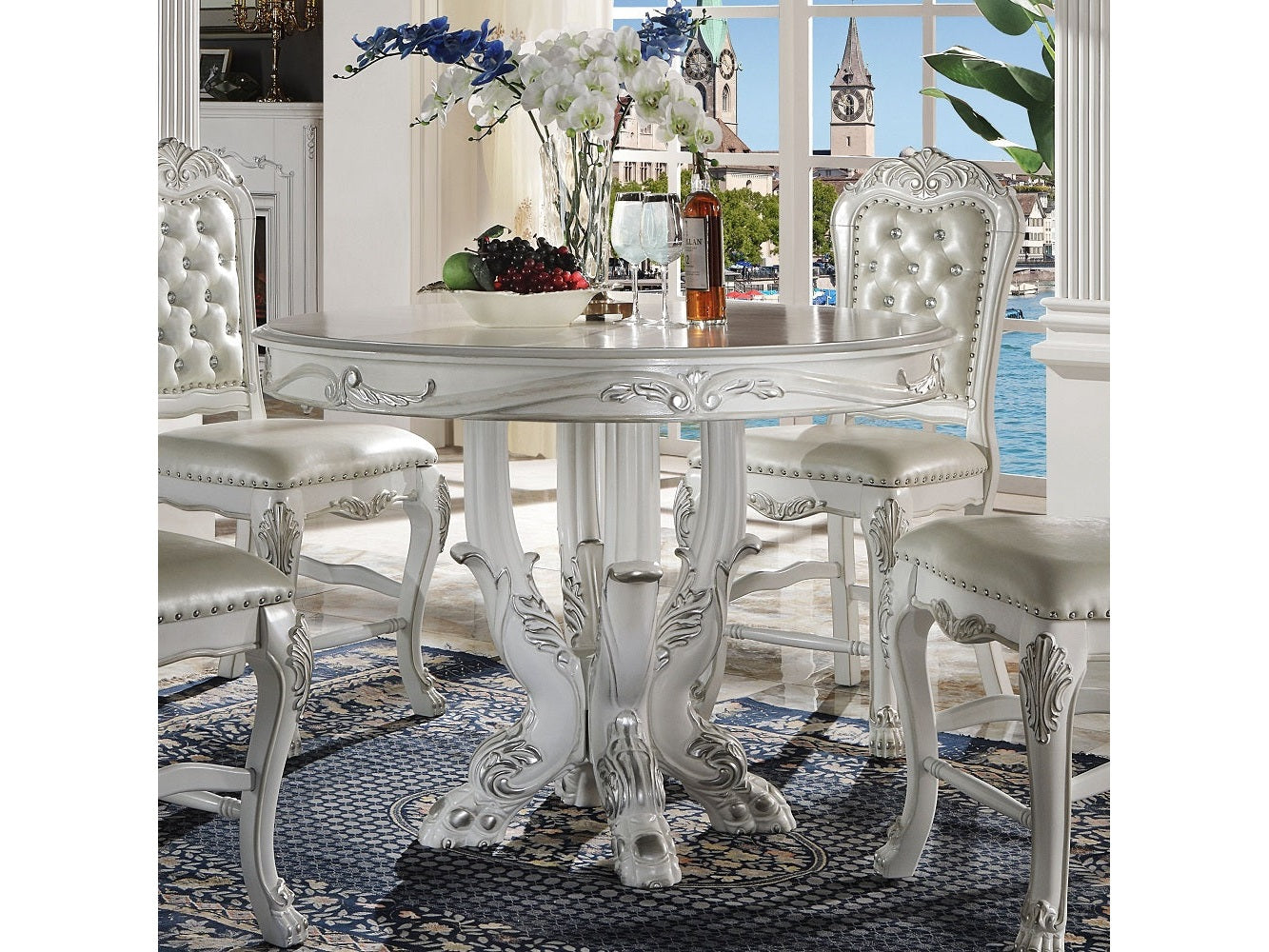 Dresden White Counter Height Table - Ornate Home