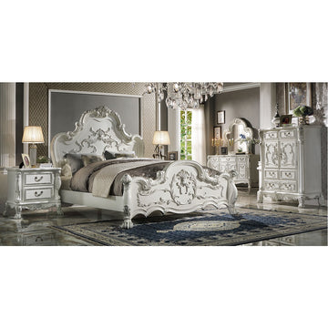Dresden White Eastern King Bed - Ornate Home