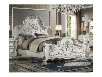 Dresden White Eastern King Bed - Ornate Home