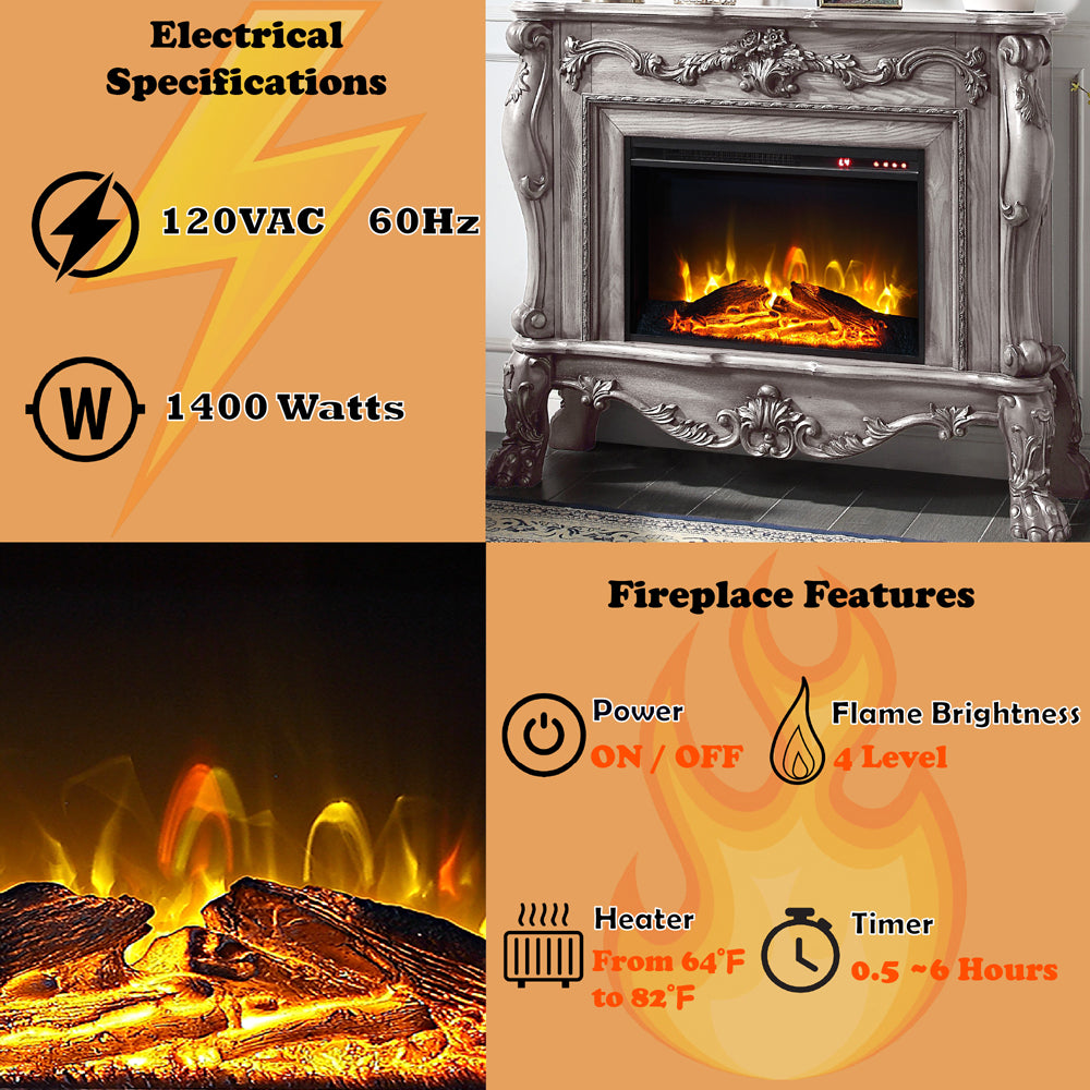 Dresden White Fireplace - Ornate Home