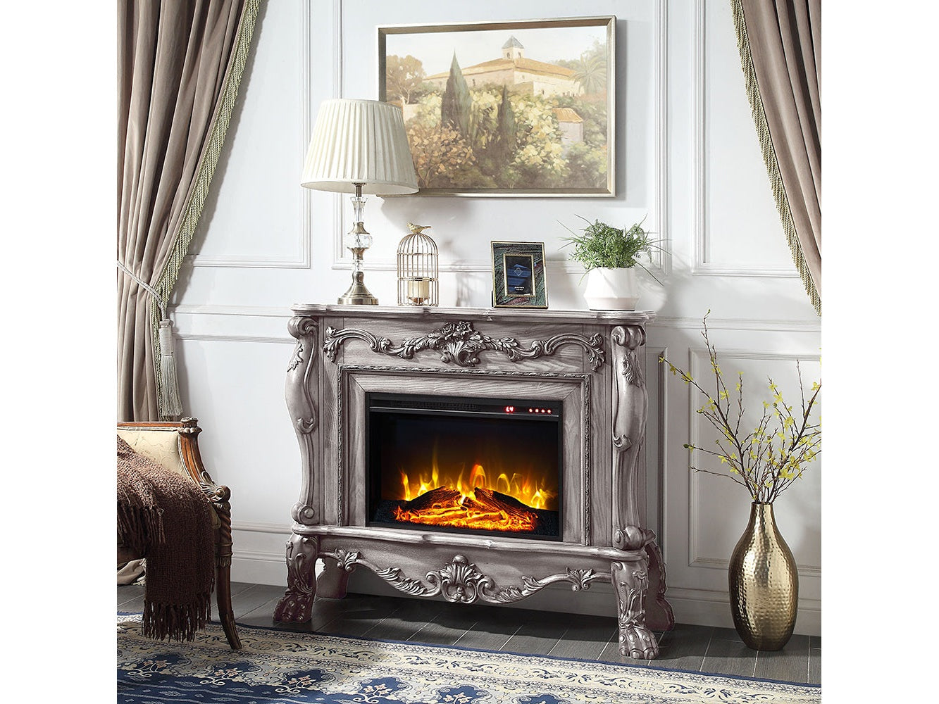 Dresden White Fireplace - Ornate Home