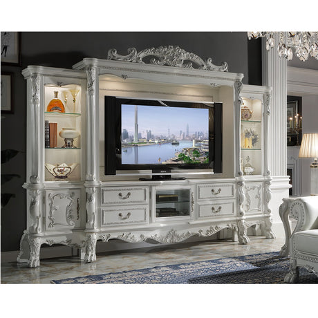 Dresden White TV Stand - Ornate Home