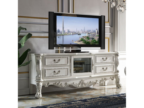 Dresden White TV Stand - Ornate Home
