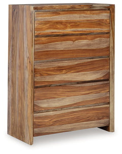 Dressoni 36" 5 Drawer Brown Chest of Drawers - Ornate Home