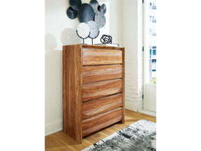 Dressoni 36" 5 Drawer Brown Chest of Drawers - Ornate Home