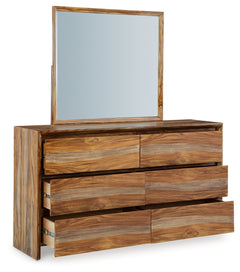 Dressonni Brown Queen Panel Bed & Dresser & Mirror - Ornate Home