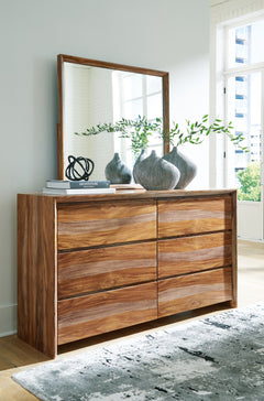 Dressonni Brown Queen Panel Bed & Dresser & Mirror - Ornate Home