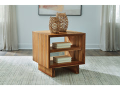 Dressonni Brown Square End Table - Ornate Home