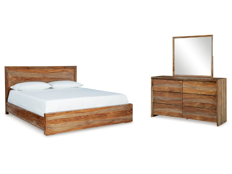 Dressonni California King Panel Bedroom Set with Dresser and Mirror - Ornate Home