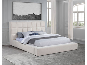 Dreux Cream Upholstered California King Panel Platform Bed - Ornate Home