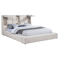 Dreux Cream Upholstered California King Panel Platform Bed - Ornate Home