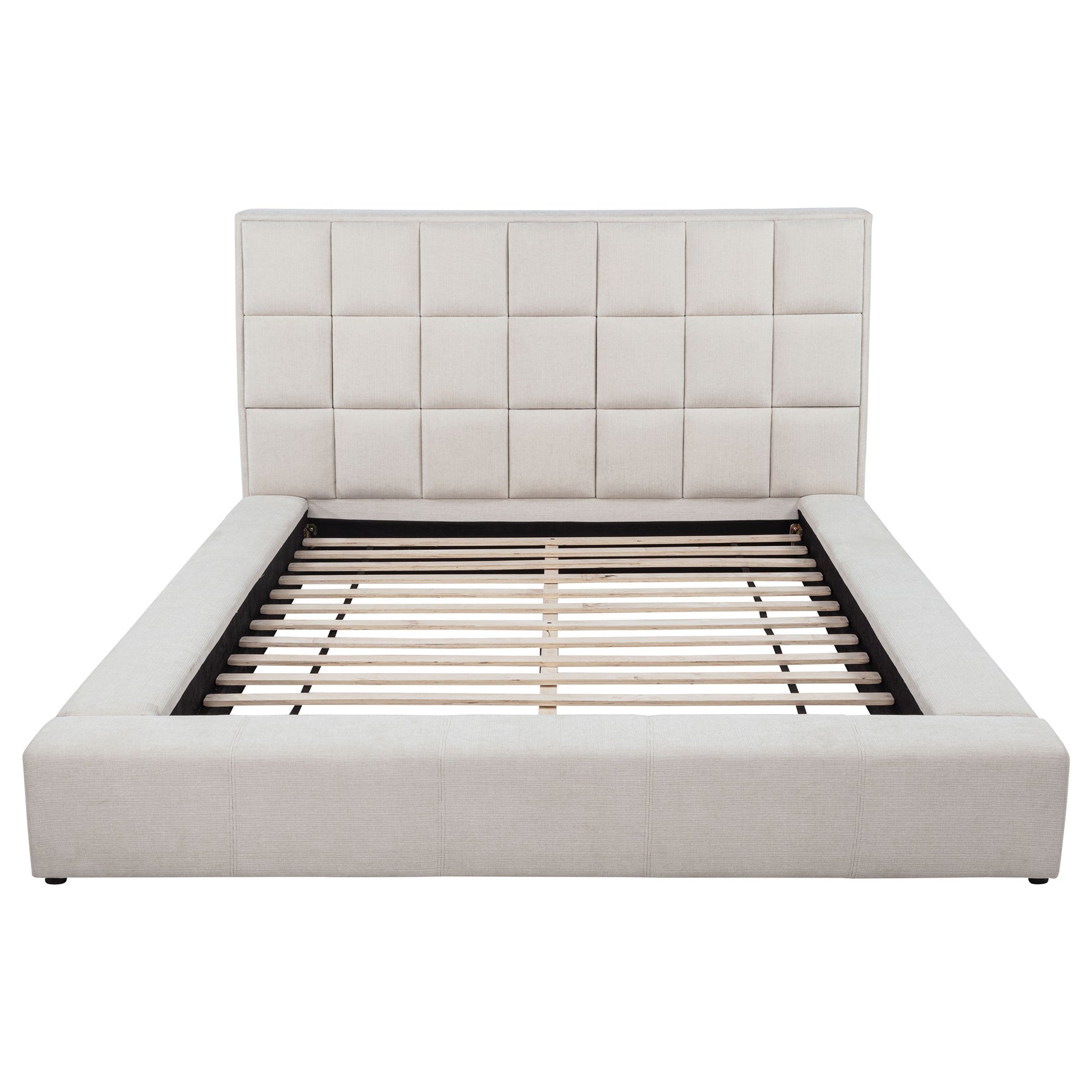 Dreux Cream Upholstered California King Panel Platform Bed - Ornate Home
