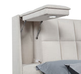 Dreux Cream Upholstered California King Panel Platform Bed - Ornate Home