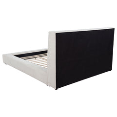 Dreux Cream Upholstered Eastern King Panel Platform Bed - Ornate Home