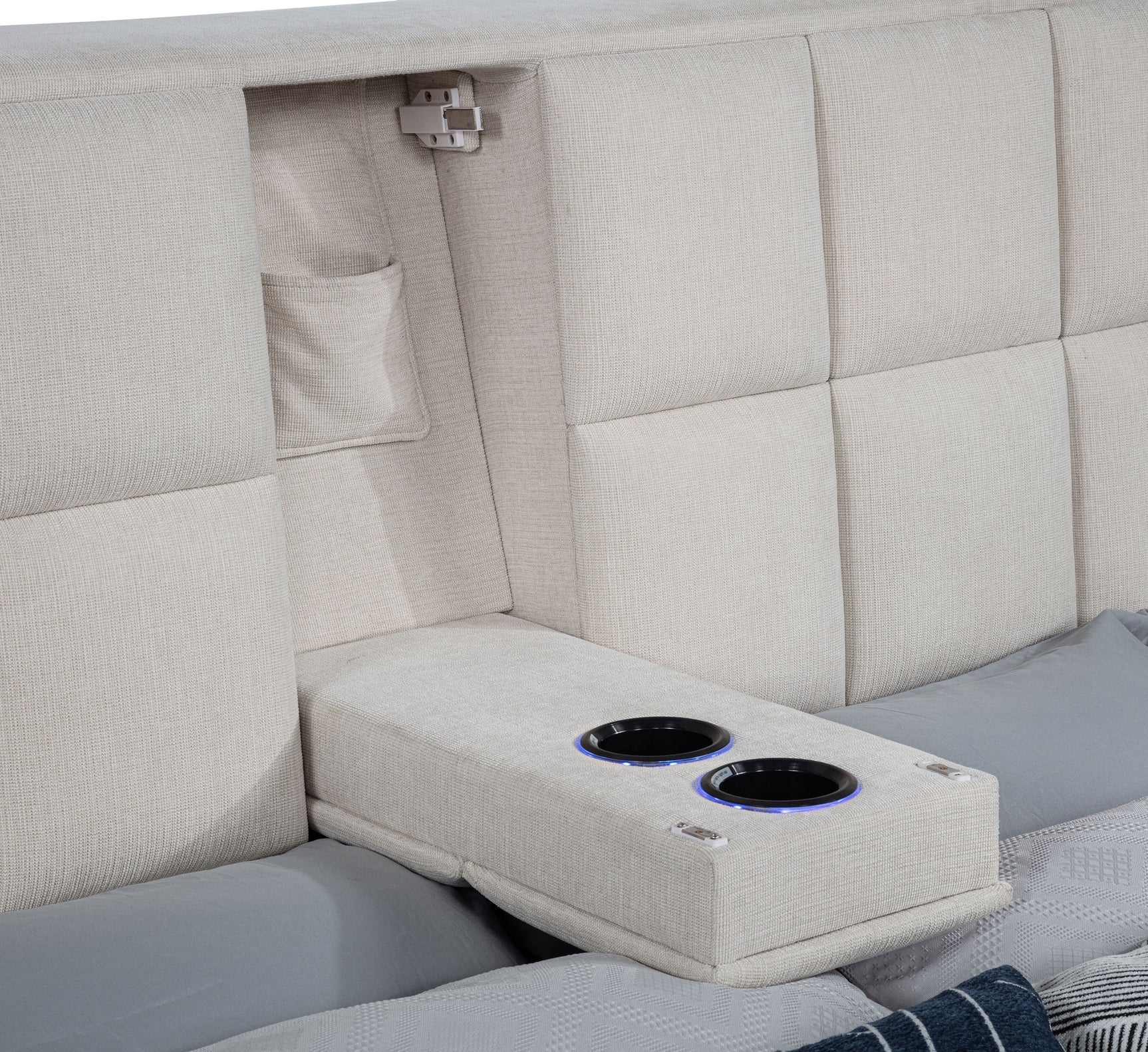 Dreux Cream Upholstered Eastern King Panel Platform Bed - Ornate Home