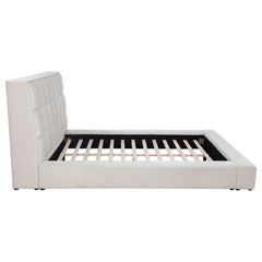 Dreux Cream Upholstered Queen Panel Platform Bed - Ornate Home